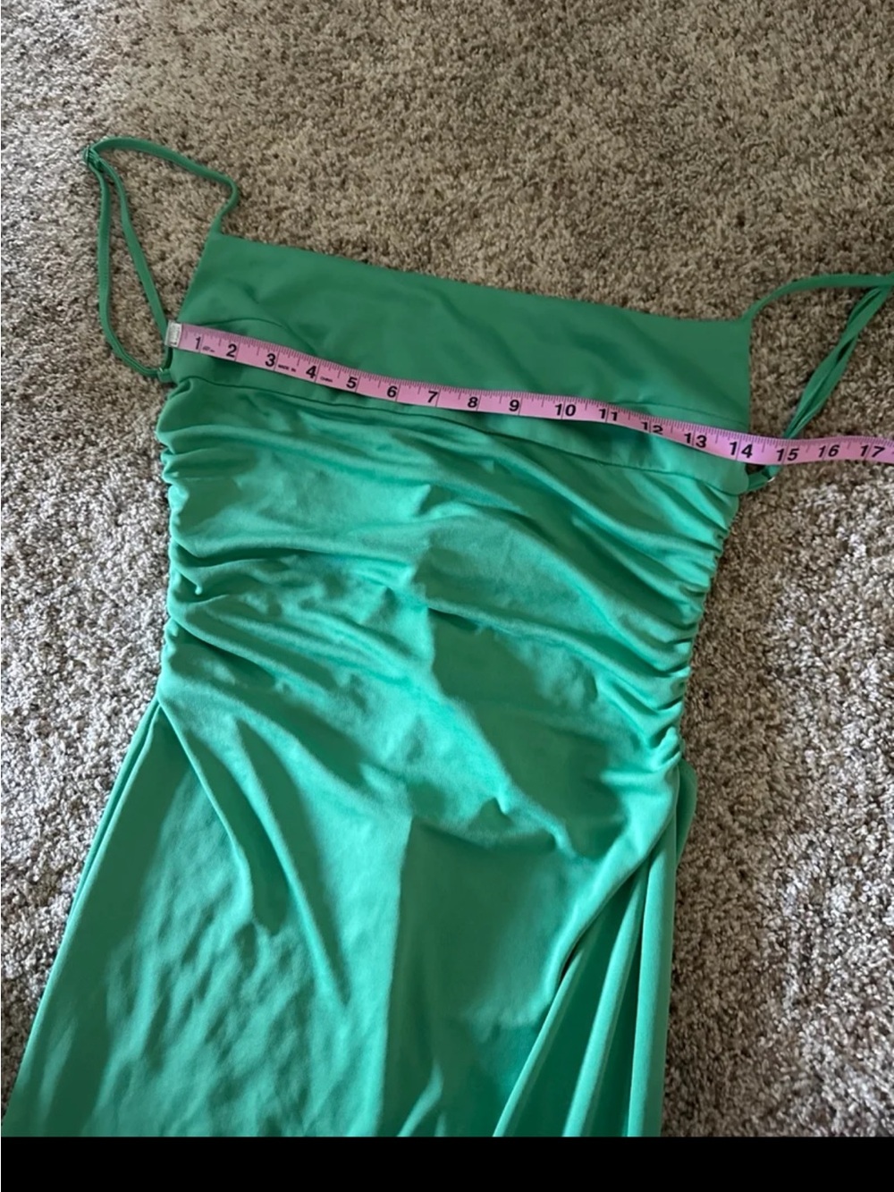 NWT Zara Draped Open Back Dress in Mid-green size Medium - Picture 9 of 12